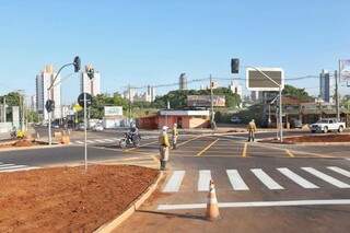 Rotatória entre as ruas Joaquim Murtinho e Ceará (Foto: Paulo Francis)