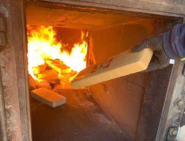 Em ano de apreens&otilde;es recordes, pol&iacute;cia incinera 10 toneladas de drogas