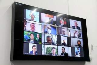Votação em videoconferência na Assembleia Legislativa (Foto: Wagner Guimarães - ALMS)