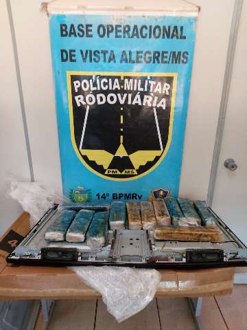 Passageiro de &ocirc;nibus &eacute; preso com televis&atilde;o &quot;recheada&quot; de maconha na MS-164