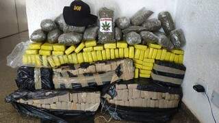 Quarteto &eacute; preso com 160 quilos de maconha e skank que seriam entregues em MG