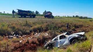 Carro de traficante capota v&aacute;rias vezes ap&oacute;s persegui&ccedil;&atilde;o na BR-463