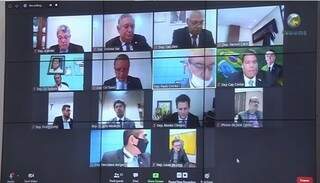 Deputados estaduais durante sessão em videoconferência (Foto: Reprodução)