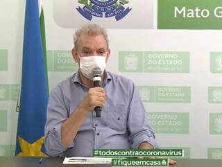 Secretário de Estado de Saúde, Geraldo Resende, durante transmissão ao vivo desta quarta-feira (Foto: Reprodução)