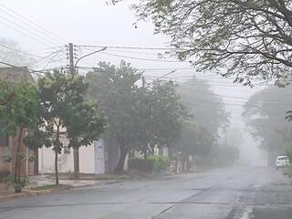 Rua Maria Izabel Couto Pontes foi tomada pela neblina (Foto: Direto das Ruas)