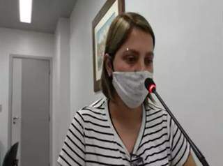Eliane Benitez durante depoimento por videoconferência, em ação sobre arsenal apreendido. (Foto: Reprodução de vídeo)
