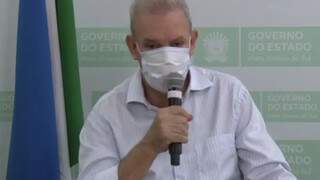 O secretário de Saúde, Geraldo Resende, durante transmissão ao vivo para apresentar dados da covid. (Foto: Reprodução/Facebook)