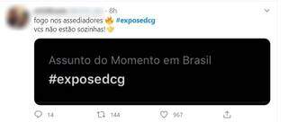 Postagem comenta quando a thread chegou aos trending topics do Brasil durante a noite (Imagem: Reprodução)