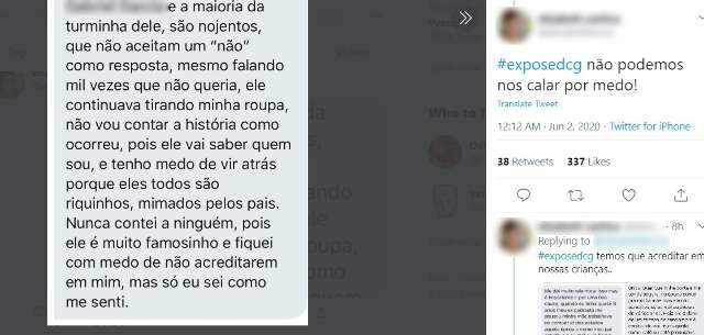 Tr&ecirc;s j&aacute; procuraram a pol&iacute;cia por serem citados no &quot;#exposedcg&quot;