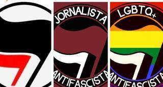 Bandeira antifascista tem ganhado várias versões, postadas nas redes sociais.