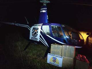 Helicóptero transportava cerca de 188 quilos de cocaína, além de 2 quilos de Skank (Foto: Direto das Ruas)