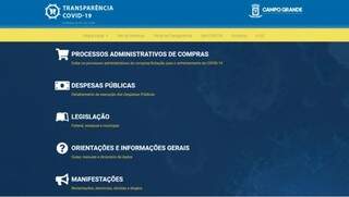 Portal de transparência dos gastos com covid-19 (Foto: Divulgação - PMCG)