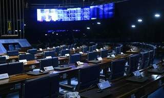Com sessões virtuais, Senado tem plenário vazio durante a pandemia (Foto: Agência Senado)