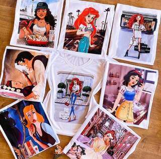 A loja virtual conta com várias opções de estampas divertidas inspiradas em princesas da Disney. (Foto: Joy T-shirteria)