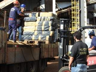Agente da PF acompanha incineração de drogas em Dourados (Foto: Divulgação)