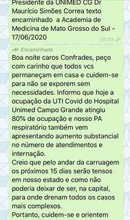 Hospital da Unimed tem 80% de leitos para covid ocupados, diz presidente