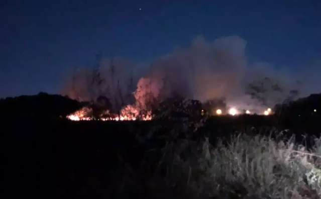 Corpo de Bombeiros atendeu 11 chamados de queimadas em terrenos neste domingo 