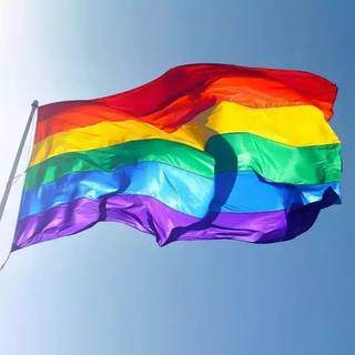 Bandeira LBGTQIA+ (lésbicas, gays, bissexuais, travestis, transexuais e pessoas intersex) estendinda. (Foto: Pinterest)