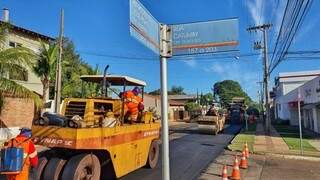 Avenida foi interditada para receber reparos nesta terça-feira (Foto: Divulgação/PMCG)