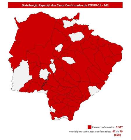 Em um m&ecirc;s 17 cidades entraram para o mapa da Covid-19 em MS 