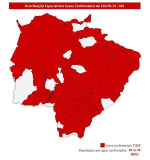 Em um m&ecirc;s 17 cidades entraram para o mapa da Covid-19 em MS 