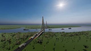 Projeto da ponte sobre o Rio Paraguai entre Porto Murtinho e Carmelo Peralta (Foto: Reprodução)