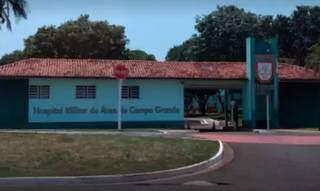 Hospital Militar de Área de Campo Grande, onde mulhe de 64 anos estava internada com diagnóstico de covid-19. (Foto: Reprodução da internet)