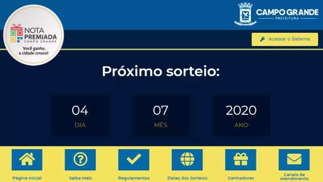 Primeiro sorteio da Nota Premiada Campo Grande ser&aacute; nesse s&aacute;bado 