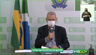 Secretário estadual de Saúde, Geraldo Resende, durante a live deste sábado (Foto: Reprodução - Facebook)
