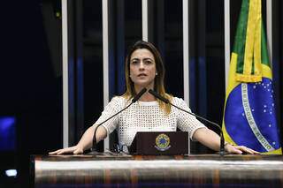 Senadora Soraya Thronicke durante discurso (Foto: Senado/Divulgação)
