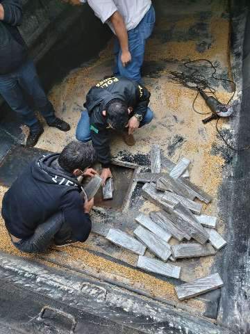 Homem &eacute; preso enquanto transportava 221 quilos de droga no assoalho de carreta 