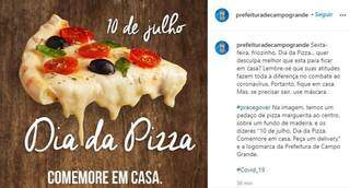 Primeira publicação da Prefeitura de Campo Grande nas redes sociais com a legenda &#34;Pra cego ver&#34; (Foto: Reprodução)