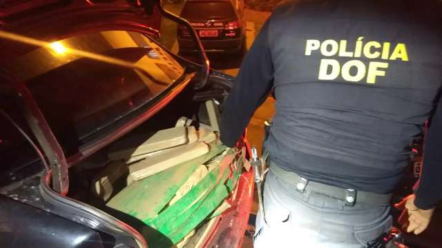 DOF encontra mais de 250 kg de maconha em porta-malas de carro guinchado