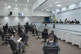 Vereadores durante sessão na Câmara Municipal de Campo Grande (Foto: Divulgação - CMCG)