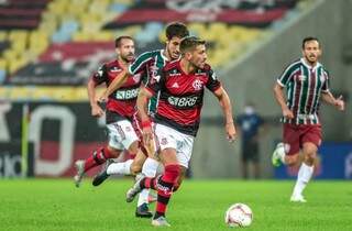 Lance da partida decisiva desta noite. (Foto: Alexandre Vidal/Flamengo/ReproduçãoGazetaEsportiva) 
