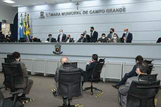Vereadores reunidos em sessão (Foto: Câmara de Campo Grande/Arquivo)