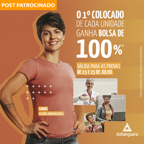 Concurso de Bolsa 100% Anhanguera – Inscrições Gratuitas