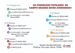Tribunal de Justiça divulgou telefones de Conselho Tutelar em Campo Grande.