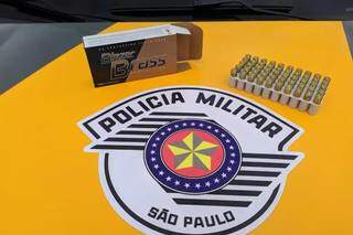 A caixa de munições calibre 9 milímetros encontrada na caminhonete do empresário (Foto: Arquivo)