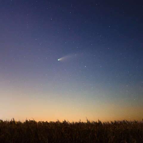 Em estradinha no Indubrasil, fot&oacute;grafo flagra passagem de cometa por MS