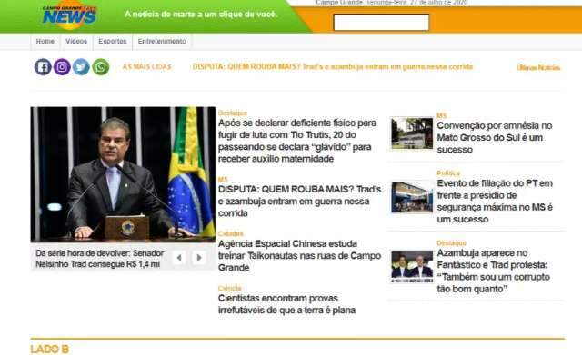 Grupo reproduz layout do Campo Grande News para espalhar not&iacute;cias falsas