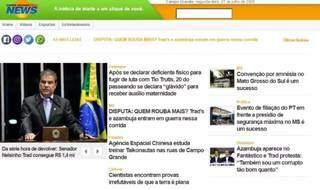 Página copia o layout do Campo Grande News para distribuir mentiras e ataques a adversários de deputado do PSL. (Foto: Reprodução da internet)