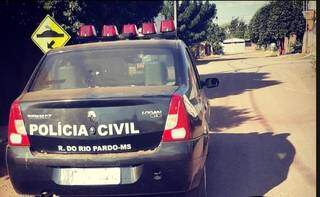 Viatura da delegacia de Polícia Civil de Ribas do Rio Pardo. (Foto: Polícia Civil)