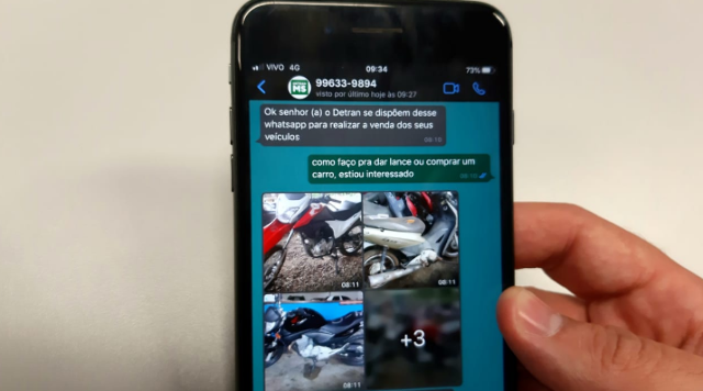 Detran alerta para golpes do falso leil&atilde;o via WhatsApp