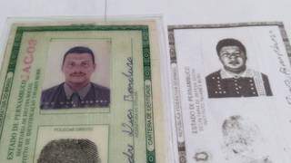 Do lado esquerdo, documento de Alexandre, preso no dia 27 de maio e ao lado, RG que estava com homem preso em 2001 (Imagem: Marco Zero)