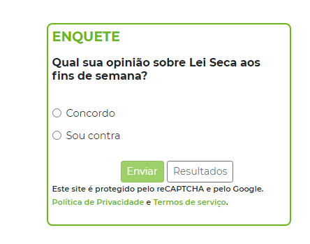 Enquete do dia &eacute; sobre ado&ccedil;&atilde;o da &ldquo;lei seca&rdquo; aos fins de semana