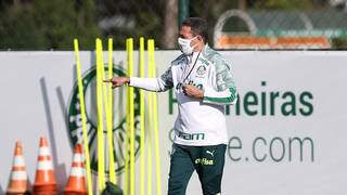 Técnico Vanderlei Luxemburgo durante treino do Palmeiras (Foto: Divulgação)