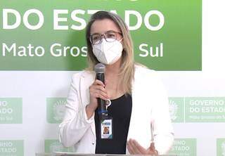 Diretora do HR, Rosana Leite Melo, durante transmissão ao vivo da Secretaria de Saúde (Foto: Reprodução/SES)