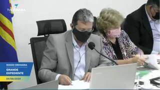 Vereadores durante sessão virtual da Câmara Municipal (Foto: Reprodução - Facebook)