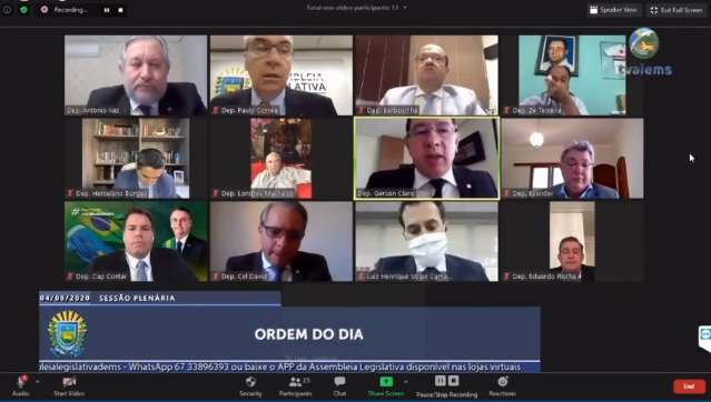 Deputados prorrogam as sess&otilde;es virtuais na Assembleia at&eacute; 31 de agosto